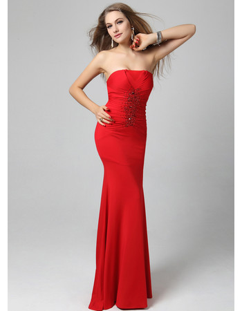 Affordable Sexy Mermaid Strapless Ankle Length Formal Evening Dress