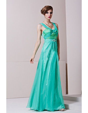 Sheath/ Column Round/ Scoop Floor Length Taffeta Formal Evening Dress for Women