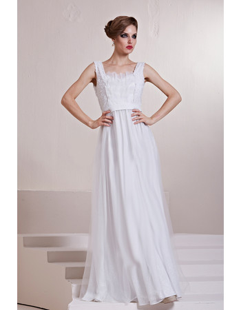 Beautiful Square Long Satin Column/ Sheath White Prom Evening Dress