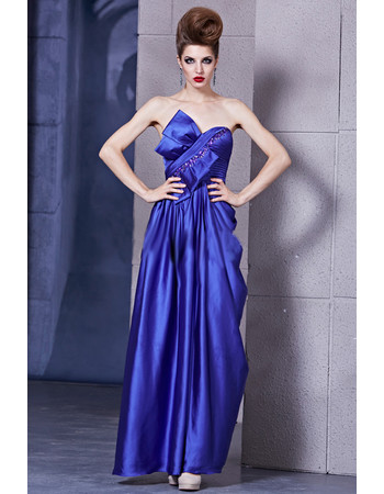 Sexy Designer Satin Column/ Sheath Sweetheart Long Prom Evening Dress for Women