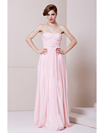 Cheap Custom Designer Chiffon Sweetheart Floor Length Column Evening Dress