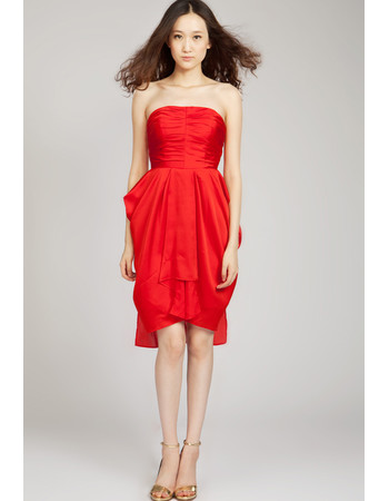 Pretty Column Strapless Short Taffeta Homecoming Dress for Girls