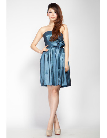 Discount Column Strapless Short Taffeta Junior Homecoming Dress for Girls