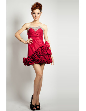 Affordable Short Sweetheart A-Line Satin Junior Homecoming Dress for Girls