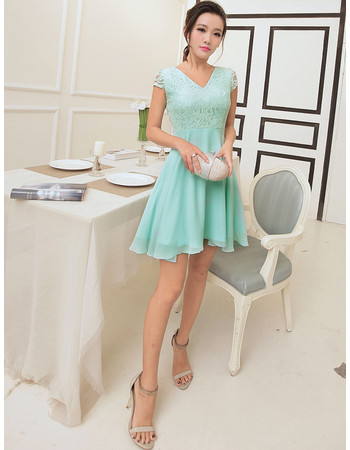 Discount Girls V-Neck Short Chiffon Cocktail Homecoming/ Party Dress