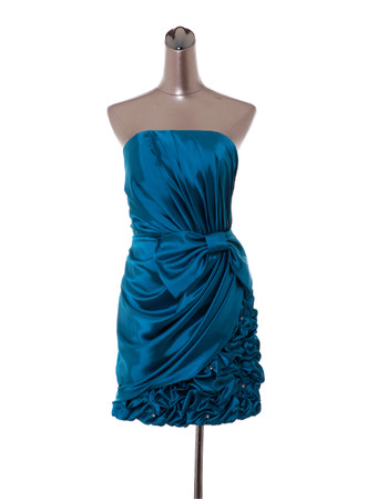 Discount Classy Column Strapless Short Satin Bodycon Homecoming Dress