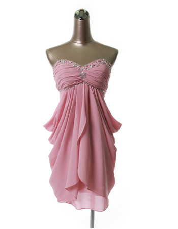 Custom Designer Empire Waist Sweetheart Short Chiffon Homecoming Dress