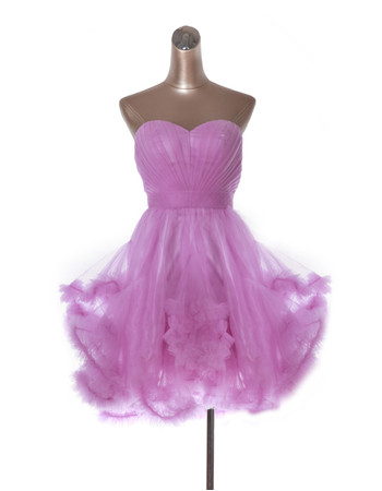 A-Line Sweetheart Short Organza Homecoming Dress