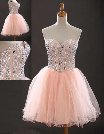 Girls Classic Sweetheart Short Organza Homecoming/ Party Dress