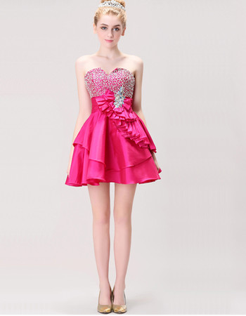 Affordable Sweetheart Short Satin Homecoming/ Party Dress