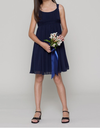 Simple Empire Straps Short/ Mini Chiffon Junior Bridesmaid Dress