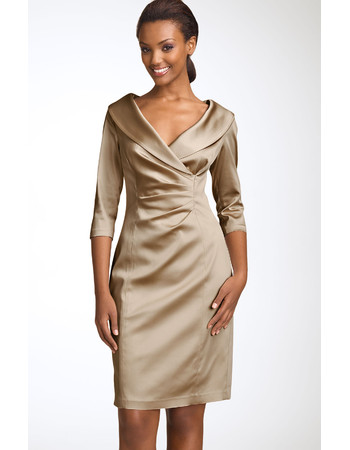 Modern Classy Knee Length Mother of the Bride Dress with Sleeves