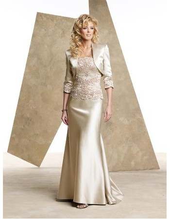 Classic Classy Mermaid Satin Mother of the Bride/ Groom Dress with Jackets