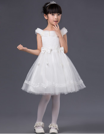 Affordable Beautiful Off-the-shoulder Short Satin Organza First Communion Dress