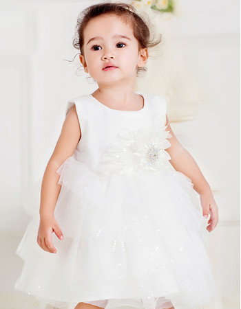 Infant Baby Girl Ball Gown Empire Waist Bubble Skirt Flower Girl Princess Dress