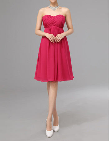 Trendy Classic Simple Empire Sweetheart Knee Length Chiffon Bridesmaid Dress