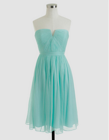 Simple Junior Column Strapless Short Chiffon Homecoming Dress