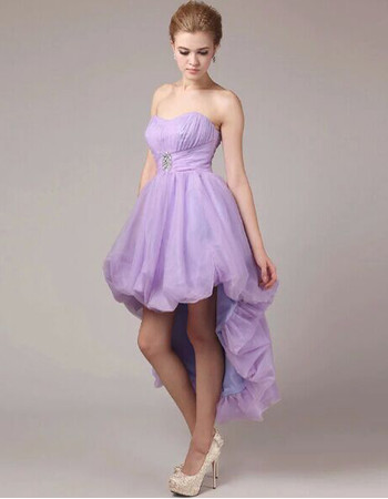 Beautiful A-Line Sweetheart High-Low Taffeta Organza Cocktail Homecoming Dress