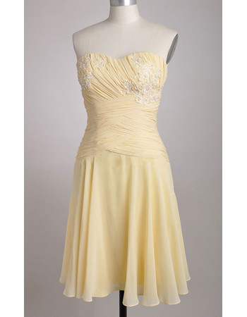 Custom Designer Chiffon Sweetheart Knee Length Applique Bridesmaid Dress