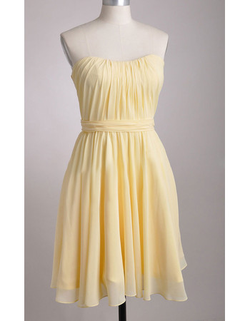 Discount Modest Sweetheart Short Chiffon Pleated Bridesmaid Dress