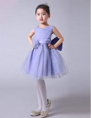 Inexpensive Adorable Ball Gown Knee Length Tulle Flower Girl Dress