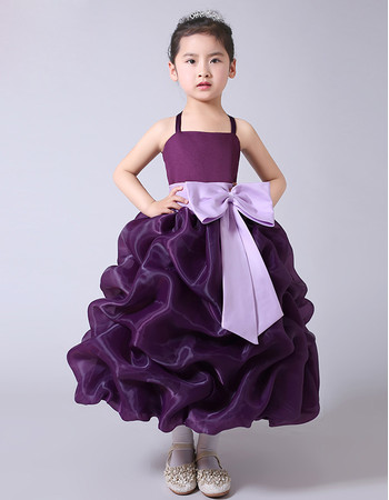 Cheap Stunning Ball Gown Tea Length Pick-Up Skirt Flower Girl Dress with Sashes