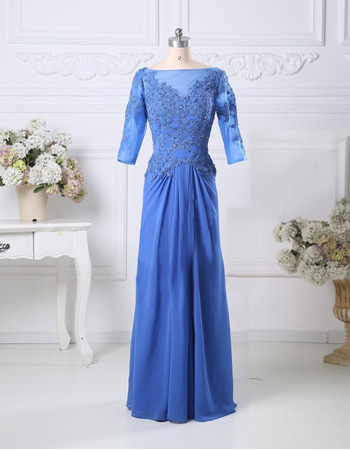 Designer Best Full Length Organza Formal Mother Dress with 3/4 Sleeves