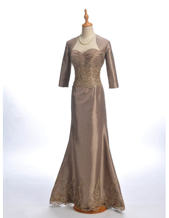 Modest Trumpet Sweetheart Long Formal Mother of the Bride Dress with Jackets