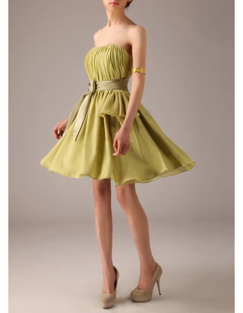 Stylish One Shoulder Mini/ Short Chiffon Bridesmaid Dress