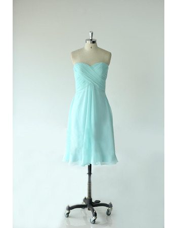 Custom Empire Sweetheart Knee Length Chiffon Bridesmaid Dress