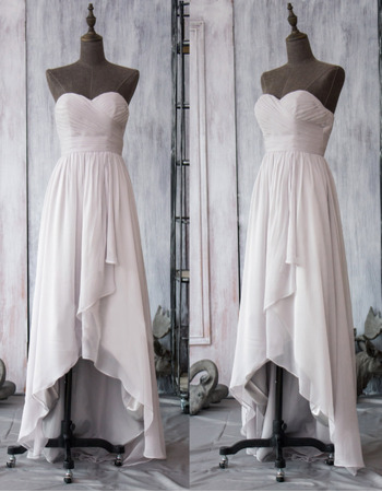 Custom Designer Sweetheart High-Low Asymmetric Chiffon Bridesmaid Dress