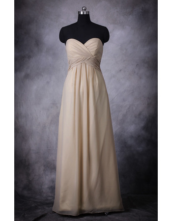 Custom Empire Sweetheart Floor Length Chiffon Bridesmaid Dress