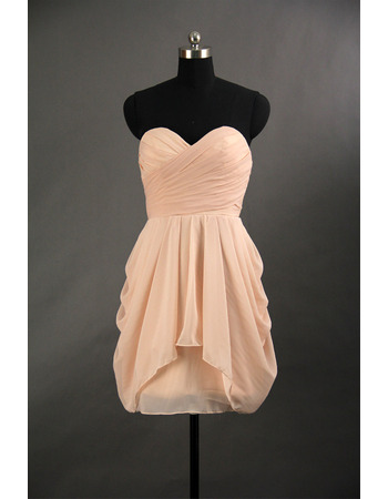 Designer Column Sweetheart Mini/ Short Chiffon Bridesmaid Dress