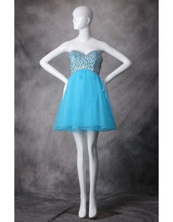 Girls Junior A-Line Sweetheart Mini/ Short Organza Homecoming Dress