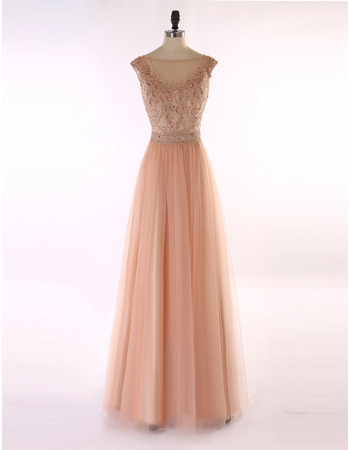 Inexpensive Elegant A-Line Sleeveless Floor Length Organza Evening Dress
