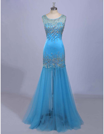 Affordable Trumpet Sleeveless Floor Length Organza Formal Evening Dress