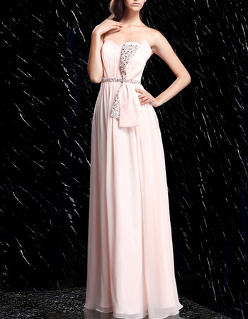 Elegant Sweetheart Floor Length Chiffon Formal Evening Dress with Bows