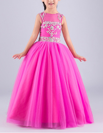 Pretty Ball Gown Sleeveless Floor Length Organza Flower Girl Dress