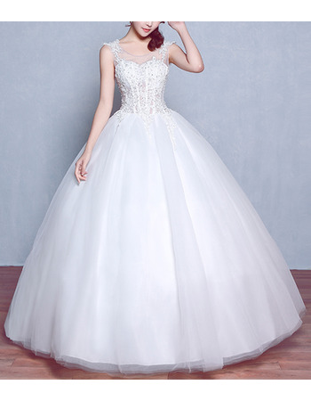 Vestidos De Novia Sexy Ball Gown Sweetheart Lace Up Back Bride Wedding Dress