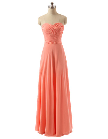 Discount Sweetheart Long Chiffon Bridesmaid/ Wedding Party Dress