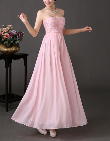 Elegant Sweetheart Maxi Chiffon Pleated Bridesmaid/ Wedding Party Dress