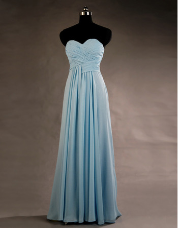 Designer Sweetheart Floor Length Chiffon Lace-Up Bridesmaid Dress