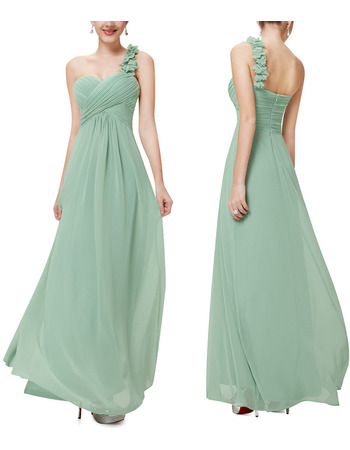 Amazing One Shoulder Sweetheart Long Chiffon Bridesmaid Dress