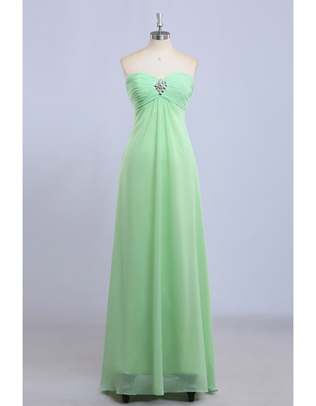 Inexpensive Empire Waist Sweetheart Full Length Chiffon Beach Bridesmaid Dress