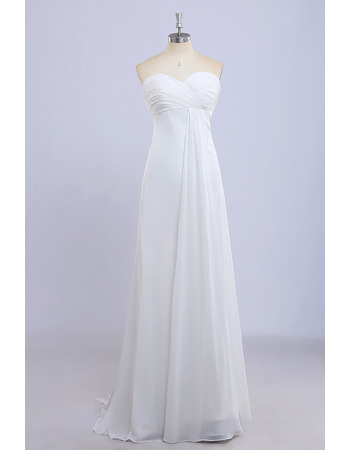 Affordable Empire Waist Sweetheart Long Chiffon Bridesmaid Dress