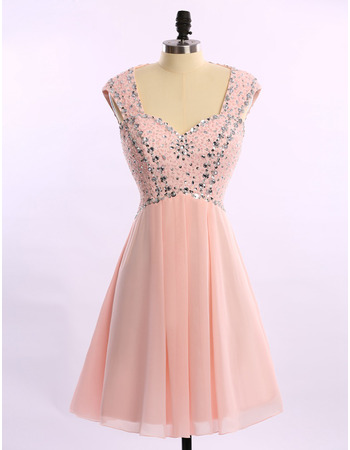 Elegant Sweetheart Short Chiffon Beading Sequin Cocktail Party Dress