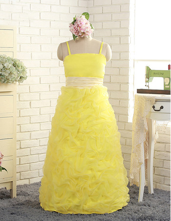 Stunning Spaghetti Straps Floor Length Pick-Up Little Girls Party/ Pageant Dress