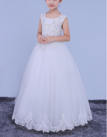 New Style Ball Gown Floor Length Organza Wedding Flower Girl Dress