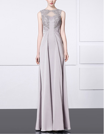 Elegant Sheath Sleeveless Floor Length Satin Formal Evening Dress