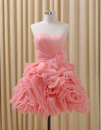 Pretty Sweetheart Short Organza Ruffle Skirt Homecoming Dress
